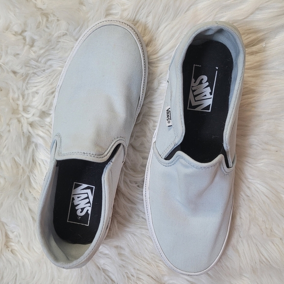 Vans Light Blue Slip-On Sneakers - Picture 1 of 6